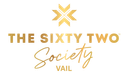 The sixty two society logo with a gold star on a white background.