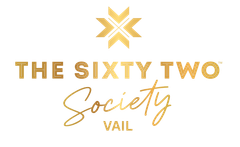 The sixty two society logo with a gold star on a white background.