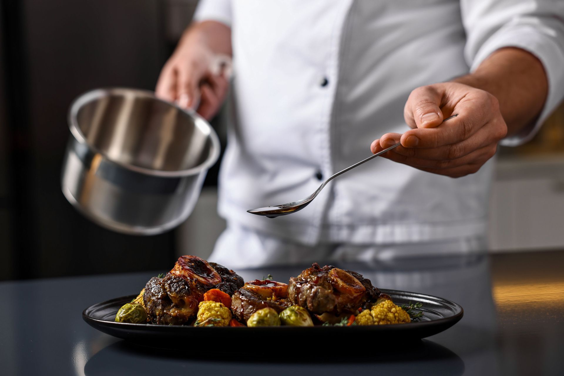 chef plating food