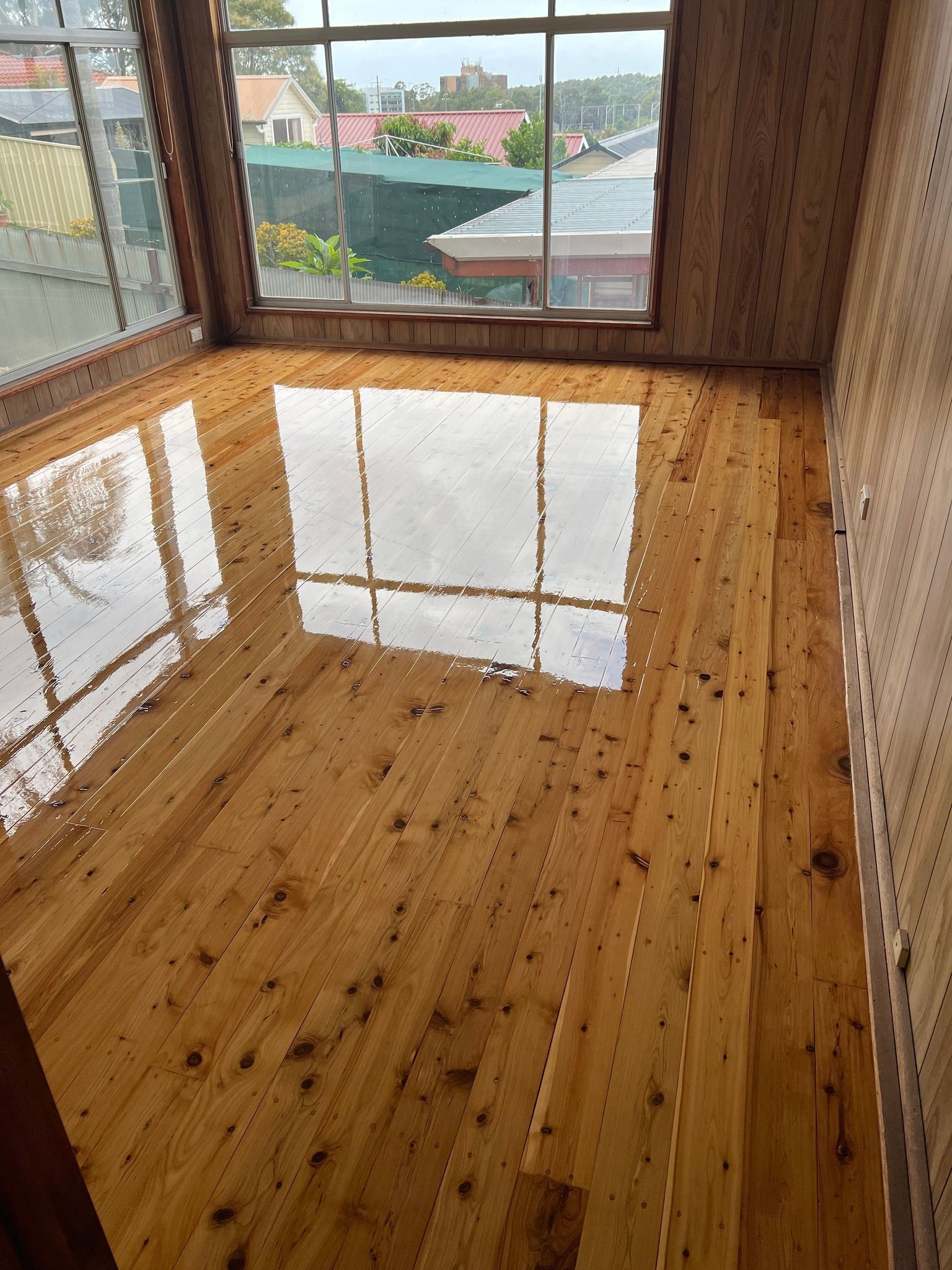 shiny wooden floors