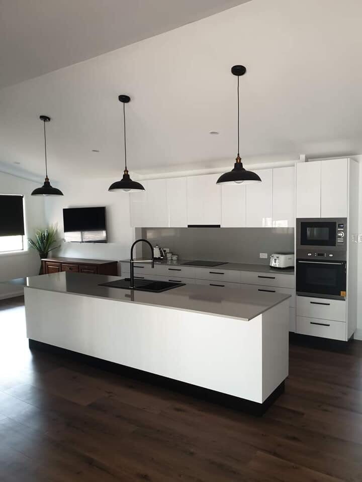 White and Black Kitchen — Kitchen Design in Clarence Valley