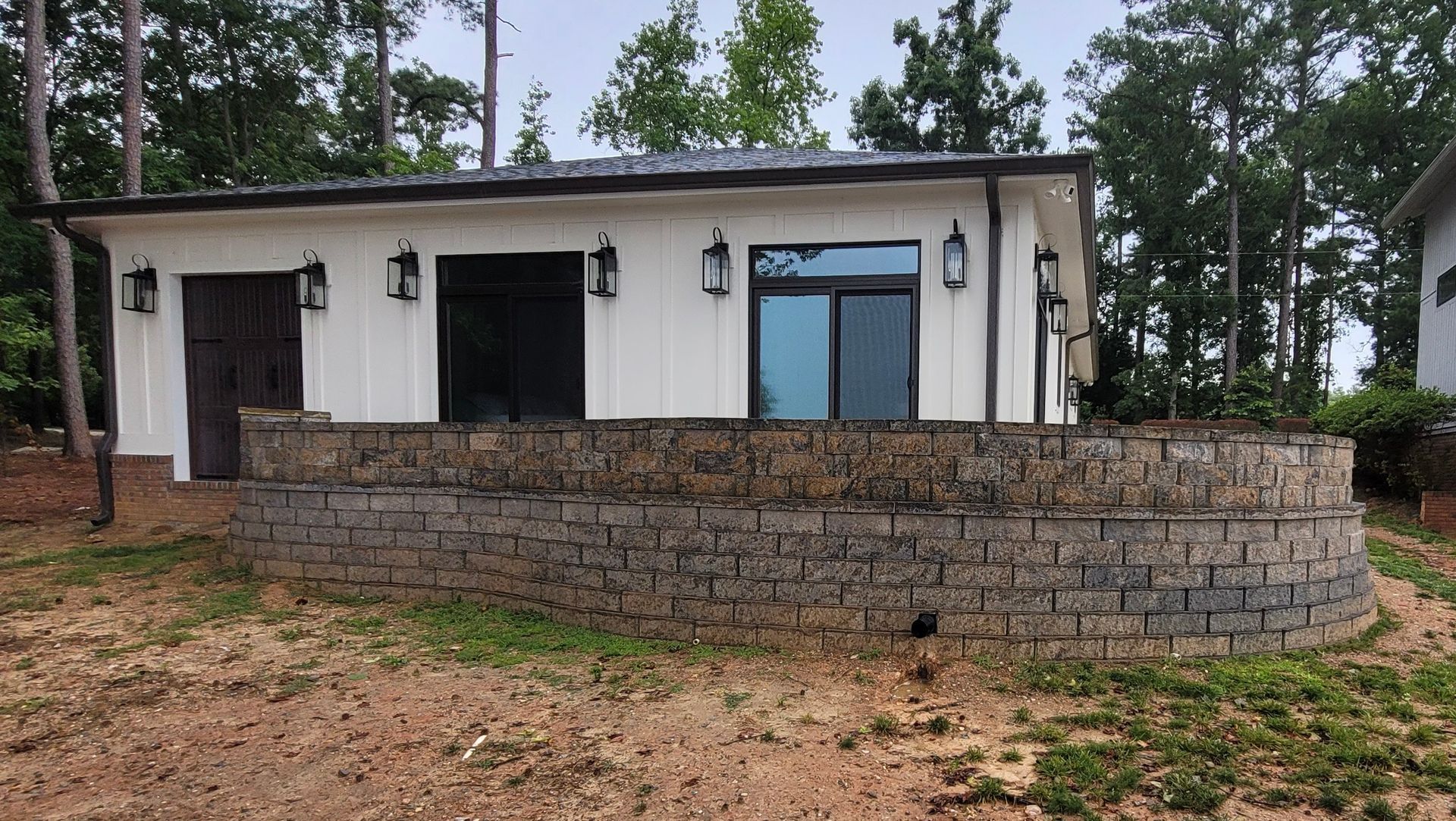 after image of a house front yard with newly built patio