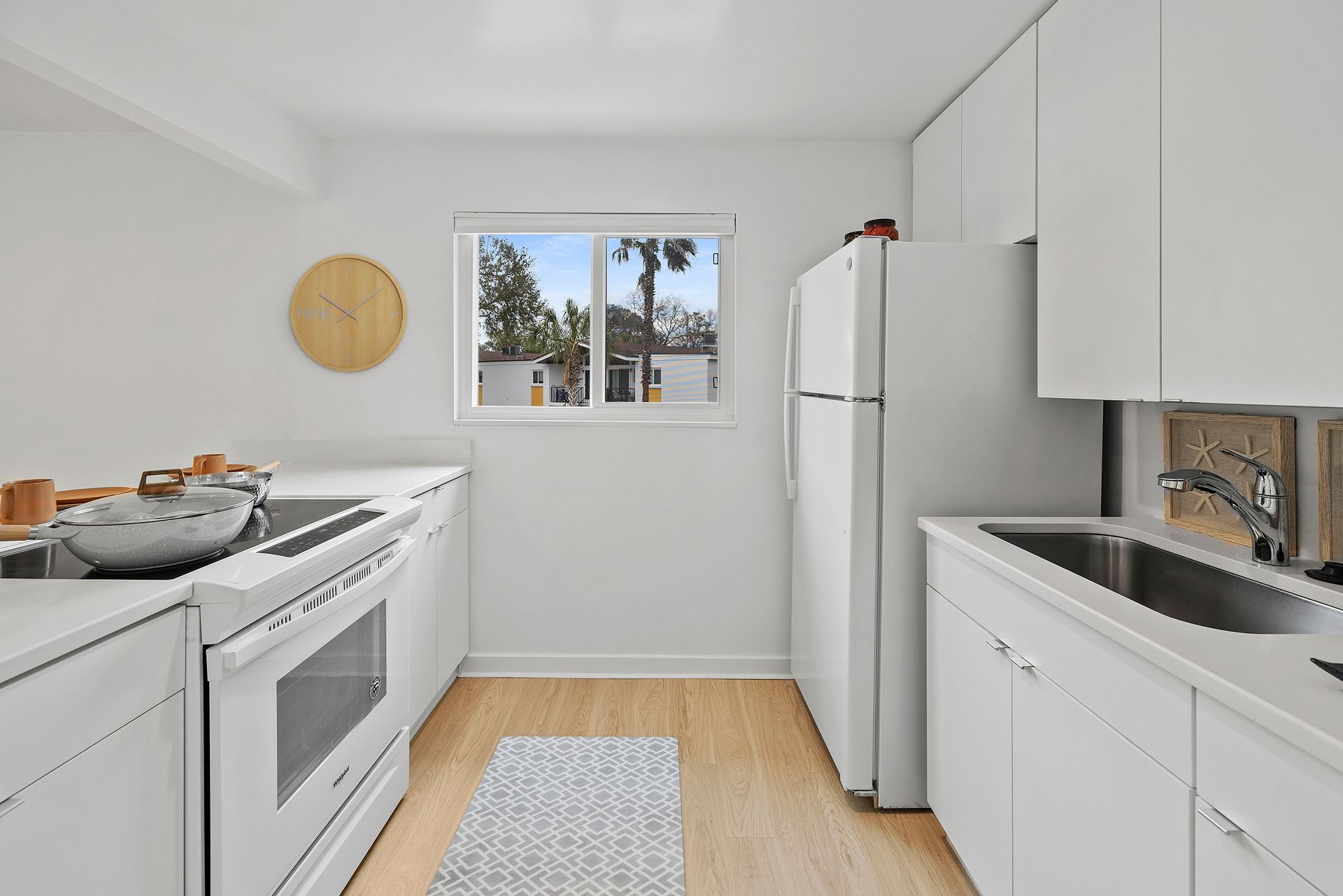 Kitchen at The Hale Nani Apartments in Neptune Beach, Florida.