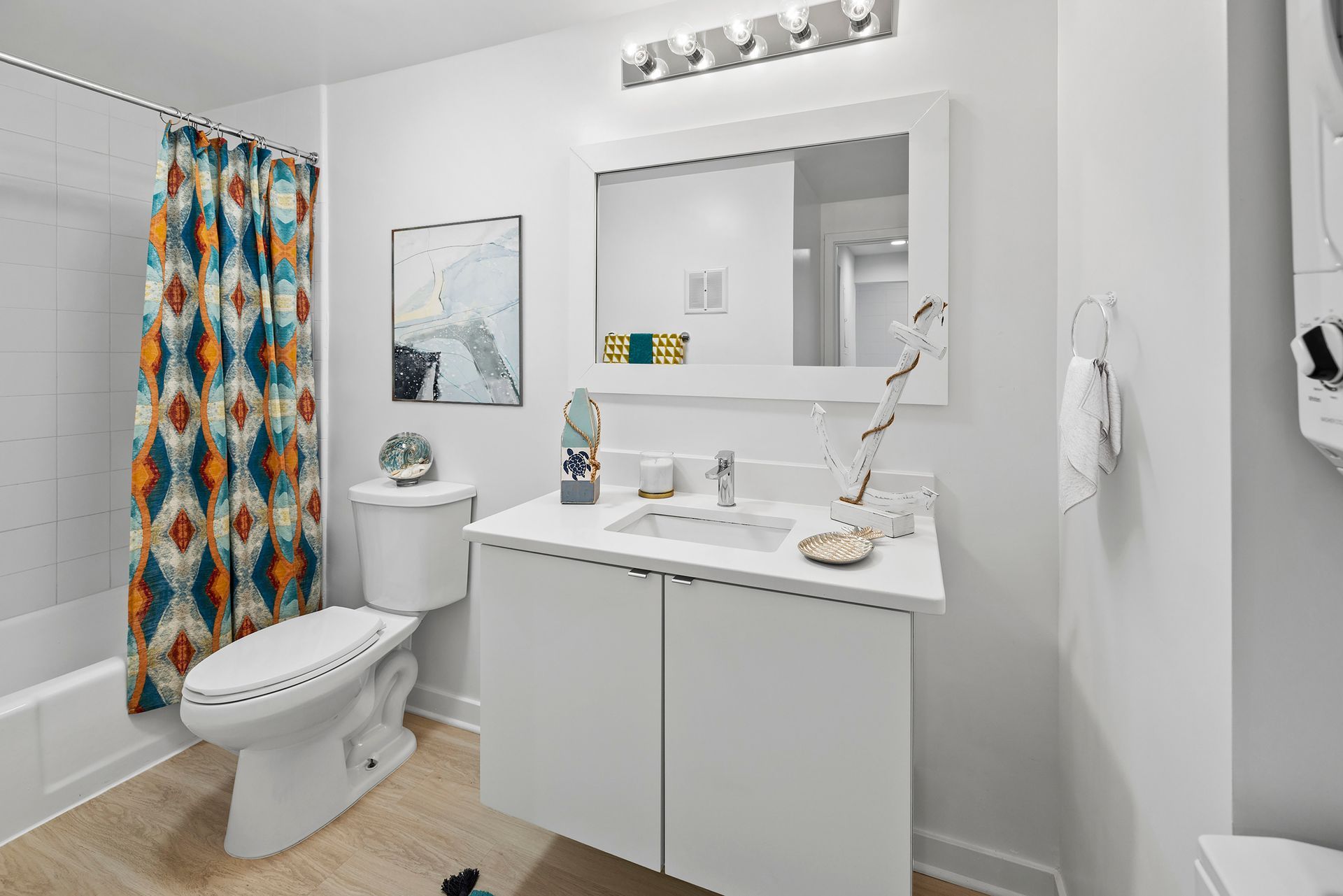 Bathroom at The Hale Nani Apartments in Neptune Beach, Florida.