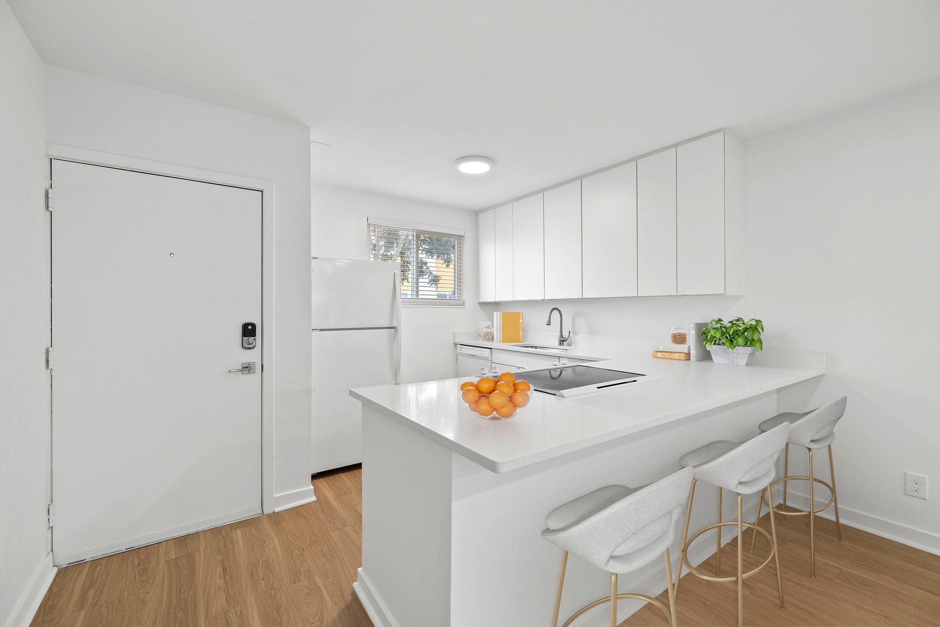 A kitchen at The Hale Nani Apartments in Neptune Beach, Florida.