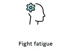 A line drawing of a person 's head with a gear on it.