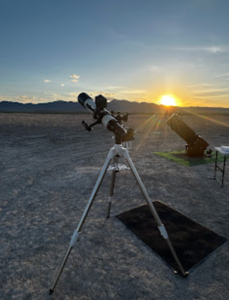 Jay setting up a telescope for a small group night sky tour near SLC