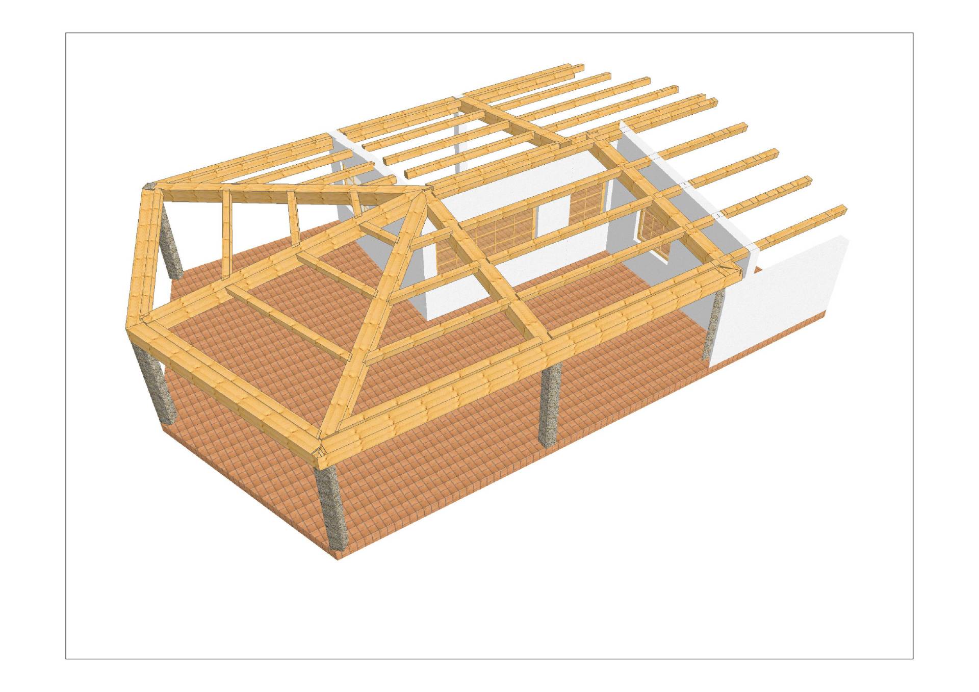 progetto tetto travi legno