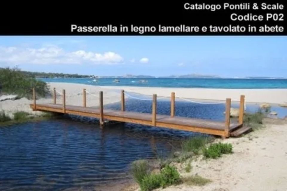 Passerella in legno lamellare