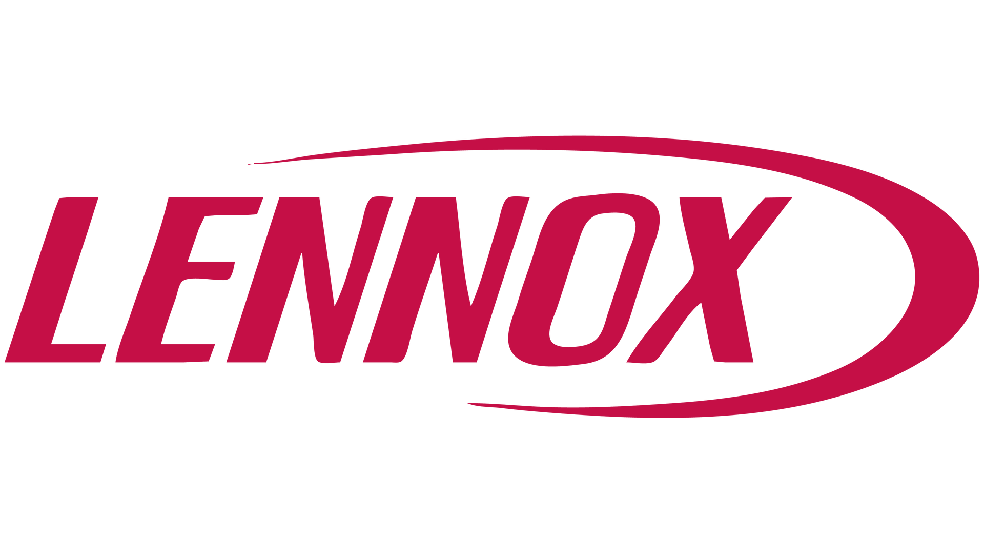 A red and white logo for lennox on a white background.