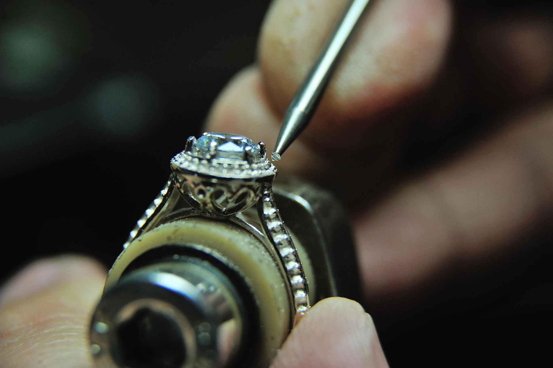 jewelry ring during manufacturing process