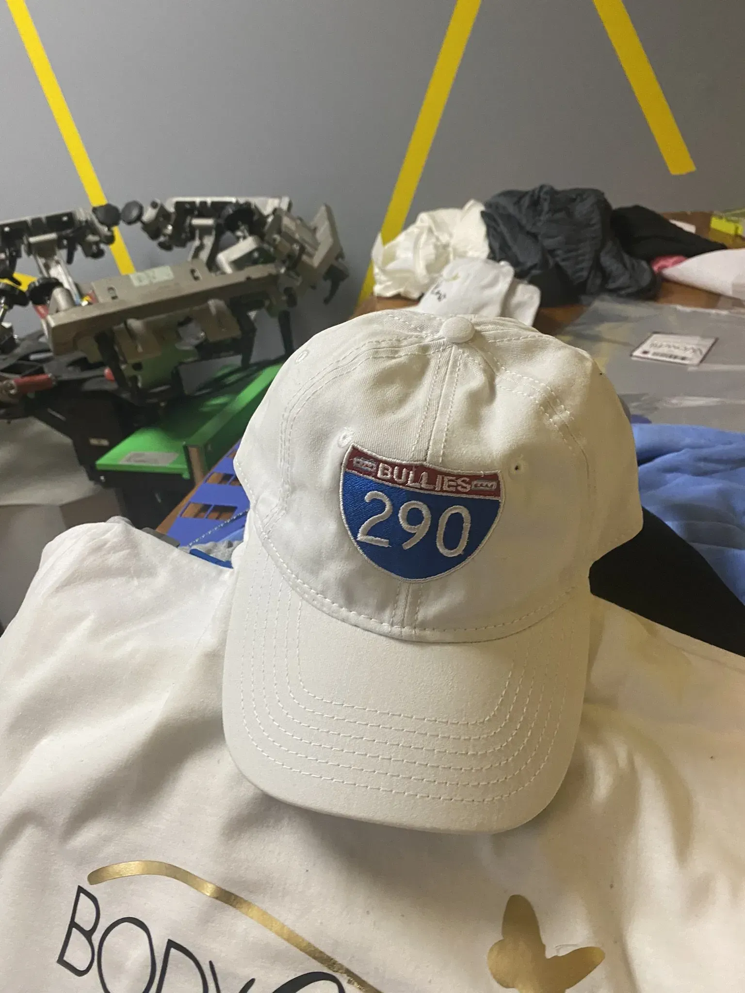 Embroidered Logo on a White Cap — Blue Island, IL — Grind Season BI