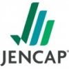 The logo for jencap is a green and blue arrow pointing down.
