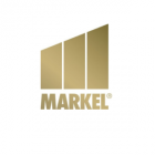 A gold logo for a company called markel