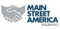 The main street america insurance logo is a handshake between two people.
