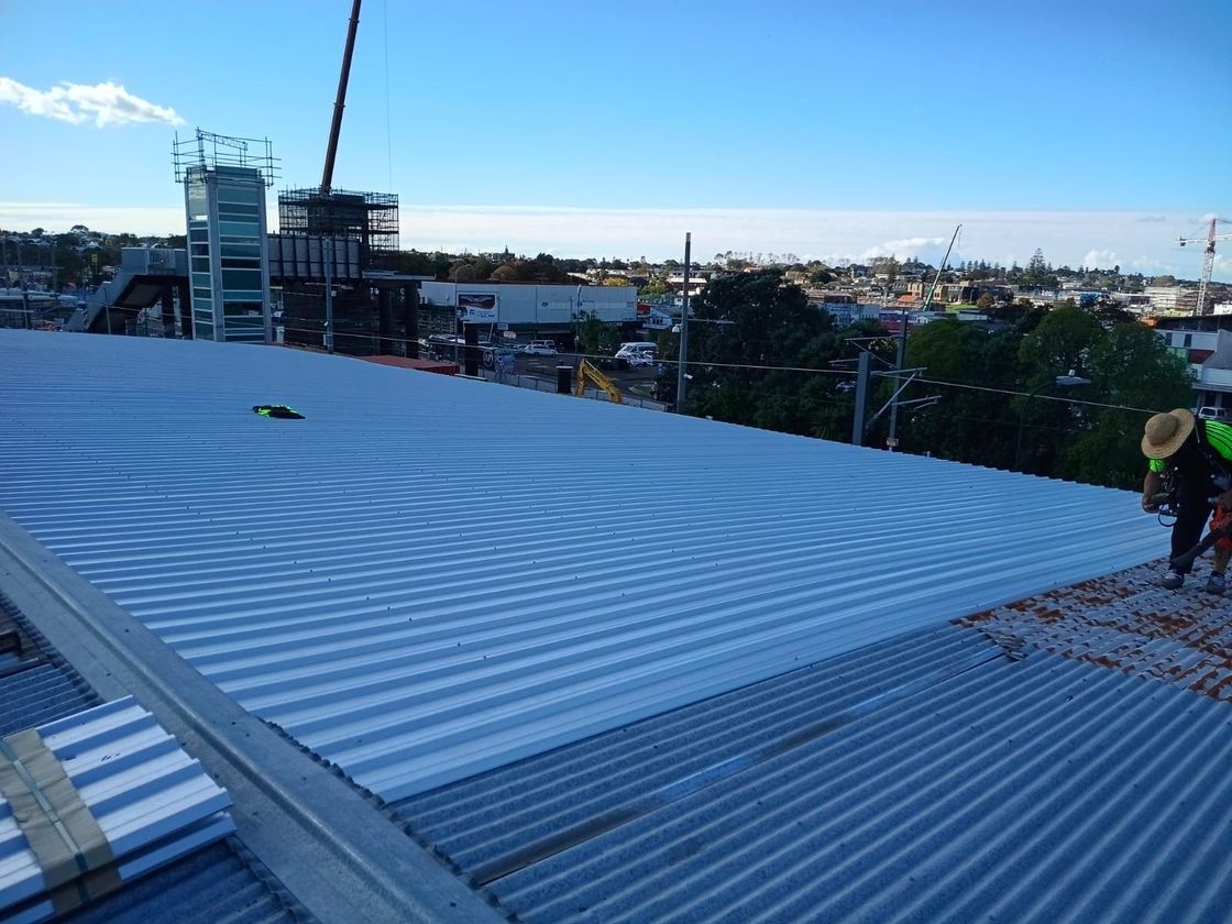 Commercial roof replacement completed by WE ROOF Commercial, Commercial Colorsteel roofing project in Auckland