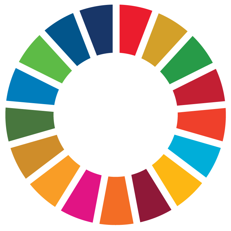 Icône d'anneau segmenté multicolore représentant le développement durable.