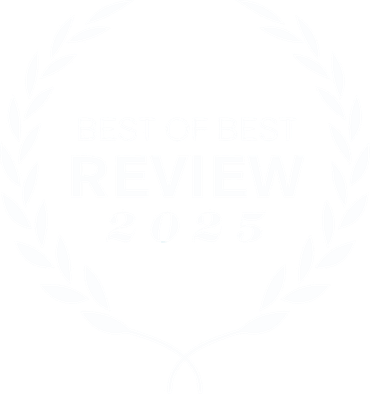 Faint white circular badge with barely visible text and a subtle laurel wreath design