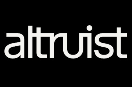 White "altruist" text on a black background