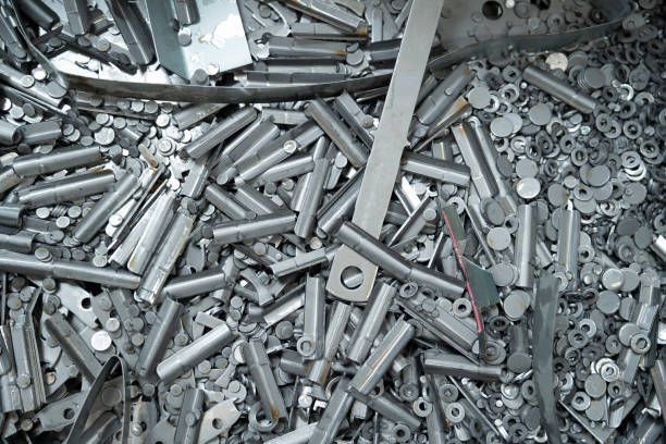 Scrap metal pieces laying in a pile