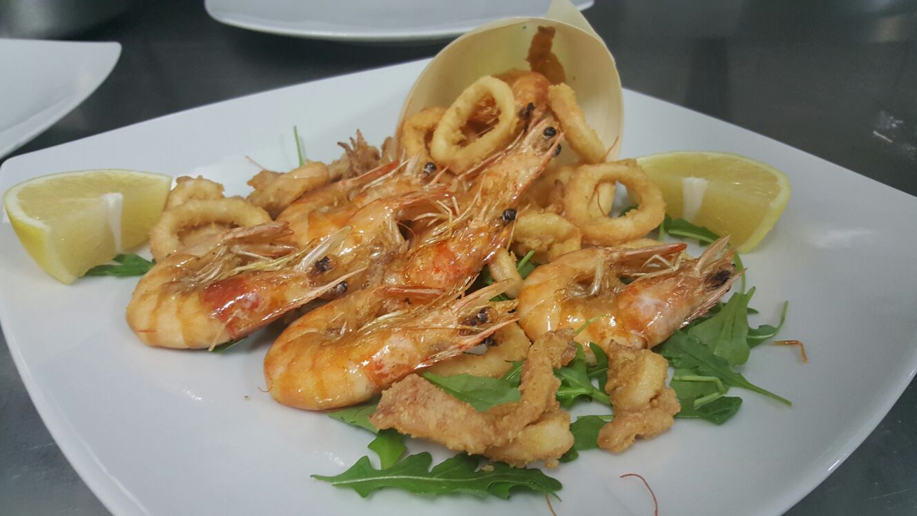 frittura gamberi calamari