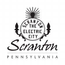 A black and white logo for scranton electric city pennsylvania.