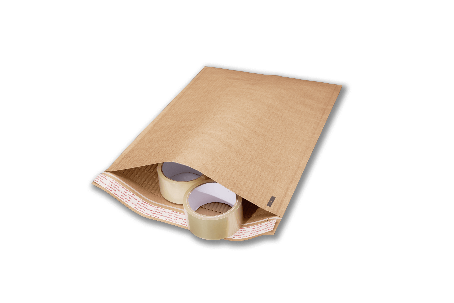 A brown envelope with two rolls of tape in it