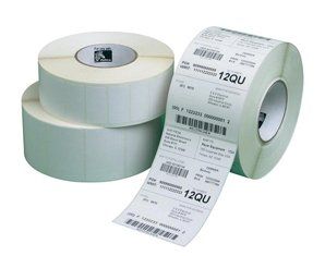 Two rolls of 12qu labels are stacked on top of each other
