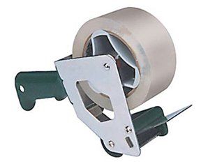 A tape dispenser with a roll of tape on it