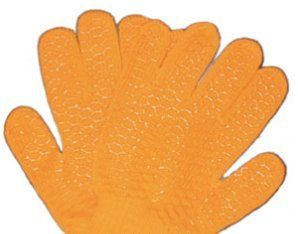 A drawing of an orange hand on a white background
