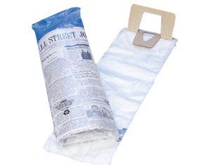 A newspaper in a plastic bag that says wall street