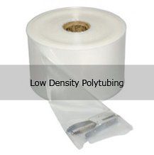 A roll of low density polytubing with a hole in the middle.