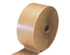 A roll of brown tape on a white background