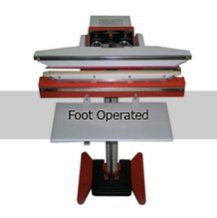 A foot operated machine is sitting on top of a table.