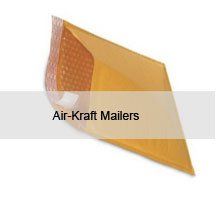 A close up of an air-kraft mailer on a white background.