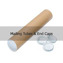 A brown cardboard tube with white end caps on a white background.