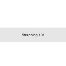 A white banner with the words strapping 101 on it.