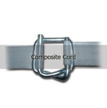 A picture of a composite cord with a metal buckle.