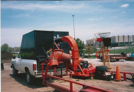 leaf vacuum on trailer