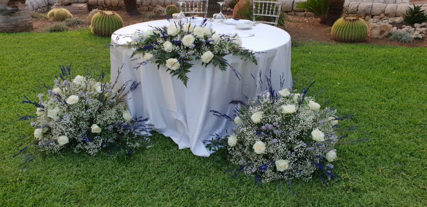 allestimento floreale per ricevimento sposi