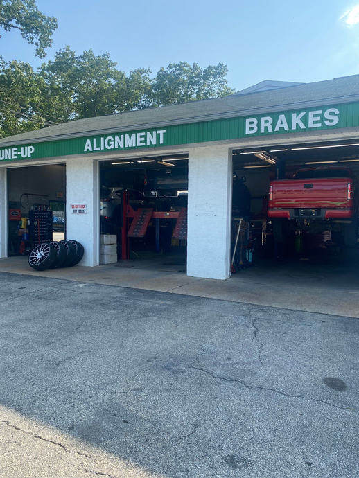 Front of shop open garage | Red Lion Express Lube and Auto Repair