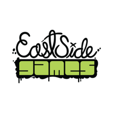 a logo for east side games is green and black