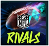 A nfl rivals logo with a football in the background.