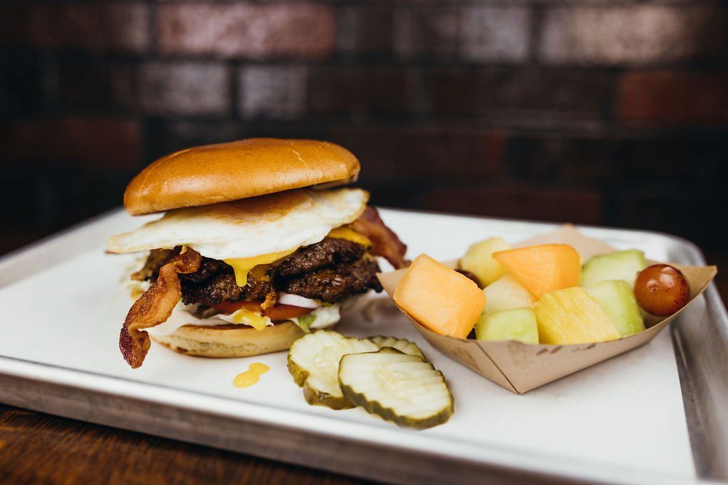Enjoy a smash burger and a side of fruit at Dukes on the Blvd in Jefferson City, MO