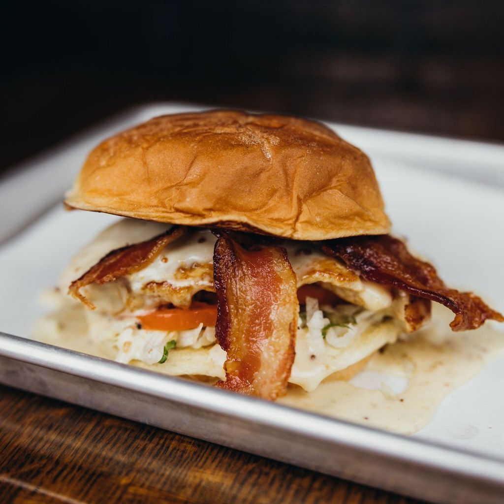 Enjoy the hangover burger at Dukes on the Blvd in Jefferson City, MO