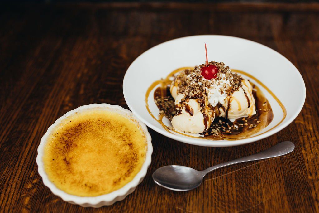 Finish off your meal with creme brulee or a sundae at Dukes on the Blvd in Jefferson City, MO