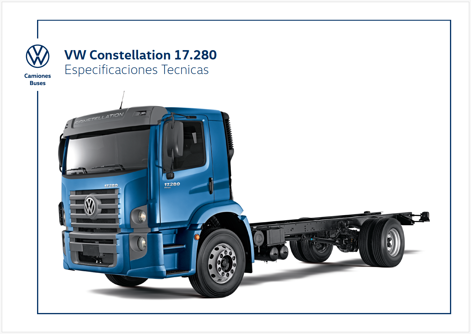 Un camión volkswagen blanco con el número 17.280