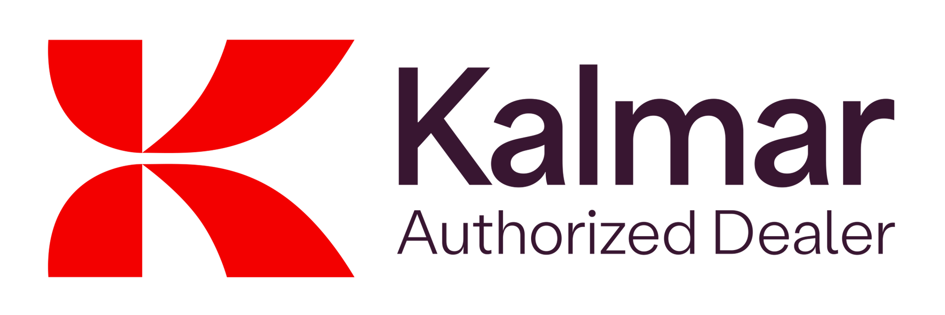 Un logotipo para una empresa llamada Kalmar con un carnero en un cuadrado.