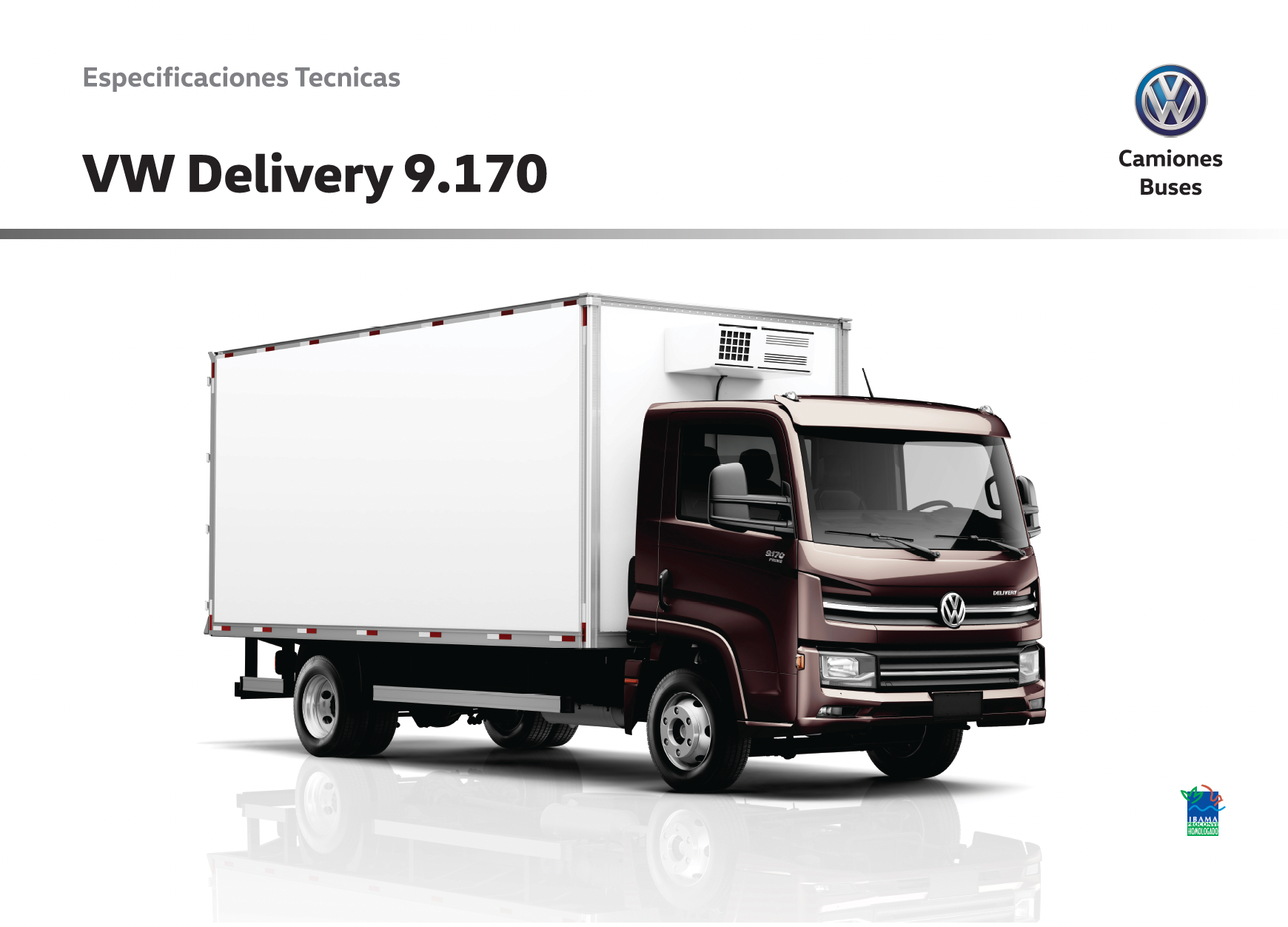 Se muestra un camión de reparto Volkswagen sobre un fondo blanco.