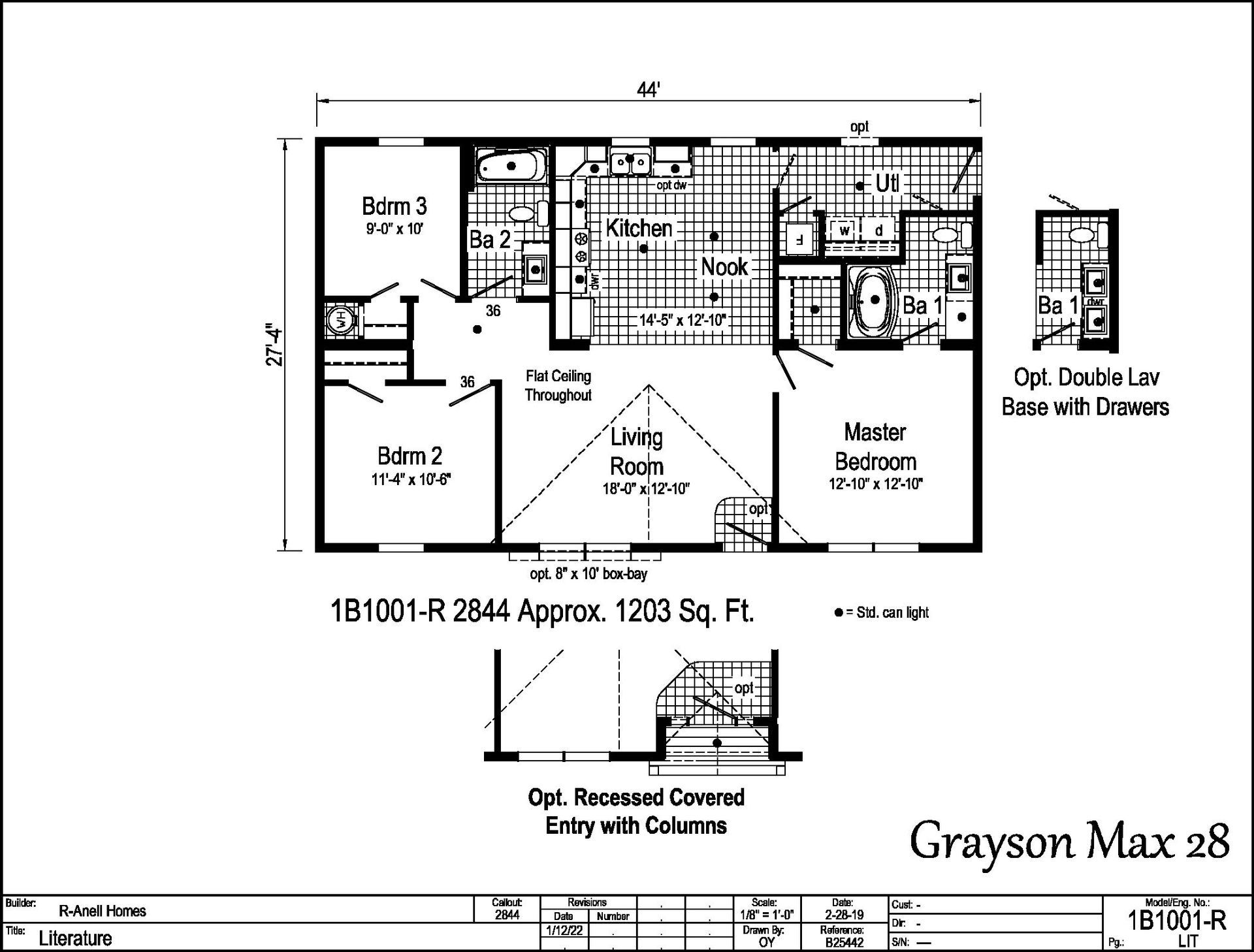 A black and white floor plan of a house called grayson max 28